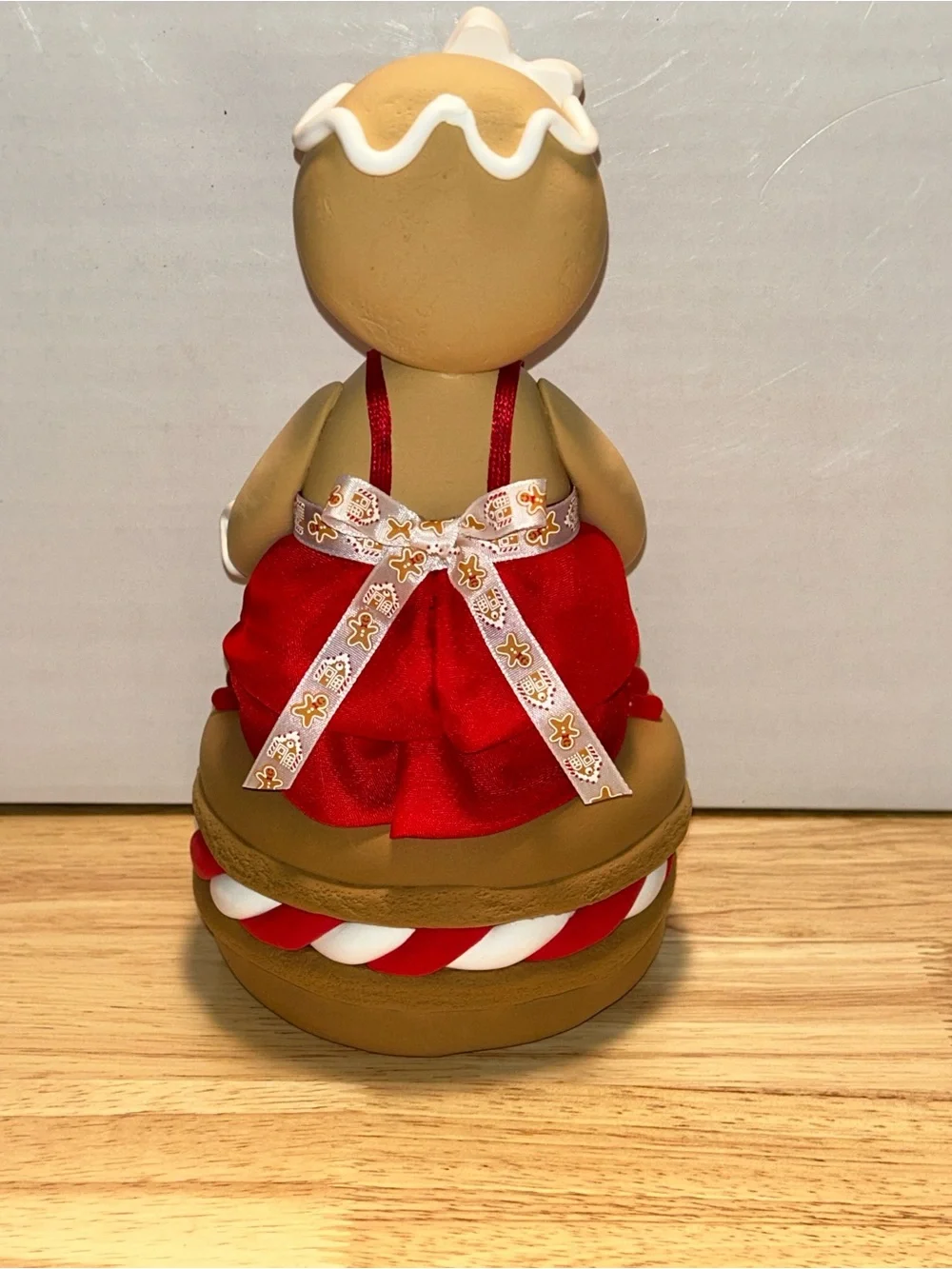 Festive Fake Clay Gingerbread on Large Faux Macaron Display Handmade